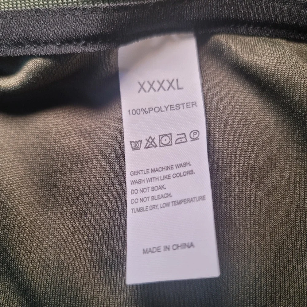 Men's Quarter‎ Button Pullover Polyester Olive S/S Casual 4XL NWOT